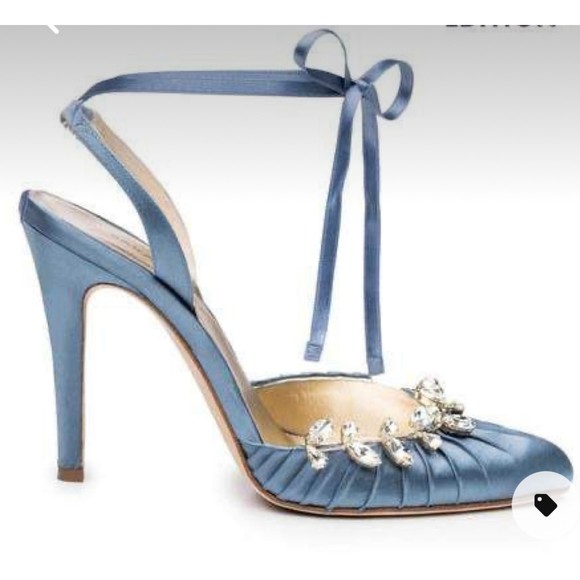Sarah Flint Shoes - Sarah Flint Luisa Satin Pump‎ 100 Blue Size 40